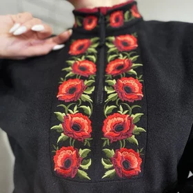 Капюшонки и спортивные кофты с полной запечаткой: Фліска-вишиванка Червоні Маки